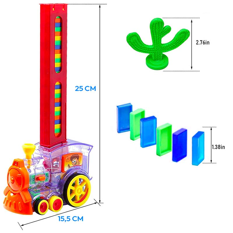 DOMINOTRAIL ™ Locomotora Mágica de Dominó con Luces y Sonido